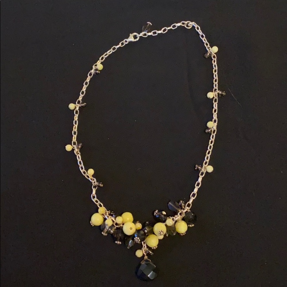Silver necklace with beads